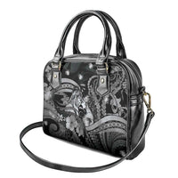 Maori Romantic Valentine Shoulder Handbag The Hongi Kiss Black Galaxy