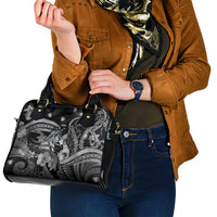 Maori Romantic Valentine Shoulder Handbag The Hongi Kiss Black Galaxy