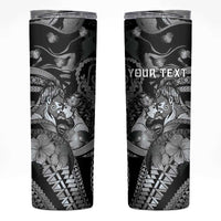 Personalised Maori Romantic Valentine Skinny Tumbler The Hongi Kiss Black Galaxy