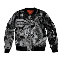 Personalised Maori Romantic Valentine Sleeve Zip Bomber Jacket The Hongi Kiss Black Galaxy
