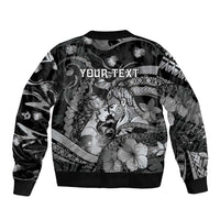 Personalised Maori Romantic Valentine Sleeve Zip Bomber Jacket The Hongi Kiss Black Galaxy