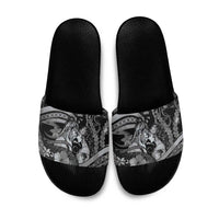 Maori Romantic Valentine Slide Sandals The Hongi Kiss Black Galaxy