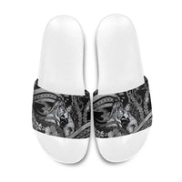 Maori Romantic Valentine Slide Sandals The Hongi Kiss Black Galaxy