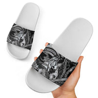 Maori Romantic Valentine Slide Sandals The Hongi Kiss Black Galaxy