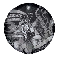 Maori Romantic Valentine Spare Tire Cover The Hongi Kiss Black Galaxy DT05 - Polynesian Pride