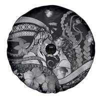 Maori Romantic Valentine Spare Tire Cover The Hongi Kiss Black Galaxy DT05 - Polynesian Pride