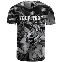 Personalised Maori Romantic Valentine T Shirt The Hongi Kiss Black Galaxy DT05 - Polynesian Pride