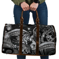 Maori Romantic Valentine Travel Bag The Hongi Kiss Black Galaxy