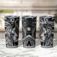 Personalised Maori Romantic Valentine Tumbler Cup The Hongi Kiss Black Galaxy DT05 - Polynesian Pride