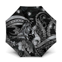Maori Romantic Valentine Umbrella The Hongi Kiss Black Galaxy DT05 One Size Folded 11.42 inch Opened Diameter 37.4 inch Black - Polynesian Pride