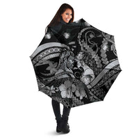 Maori Romantic Valentine Umbrella The Hongi Kiss Black Galaxy DT05 - Polynesian Pride