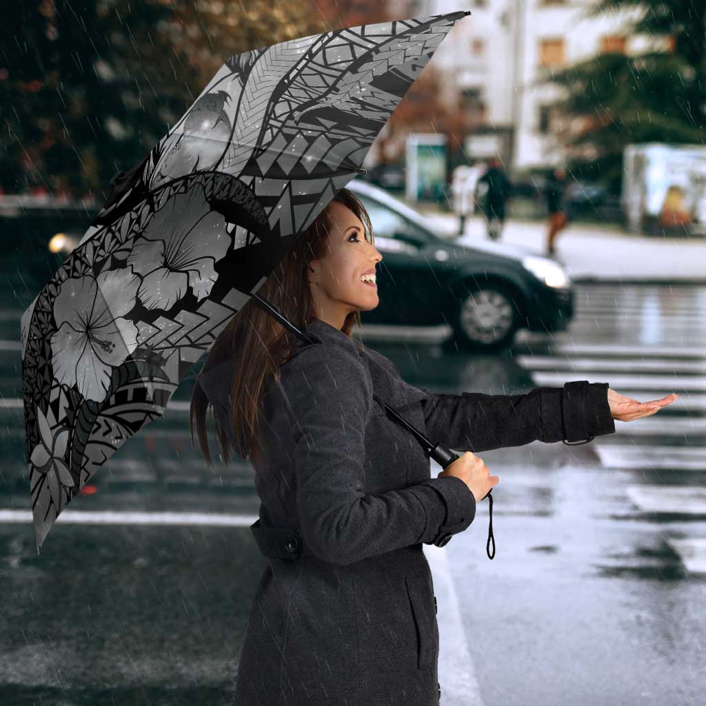 Maori Romantic Valentine Umbrella The Hongi Kiss Black Galaxy DT05 - Polynesian Pride