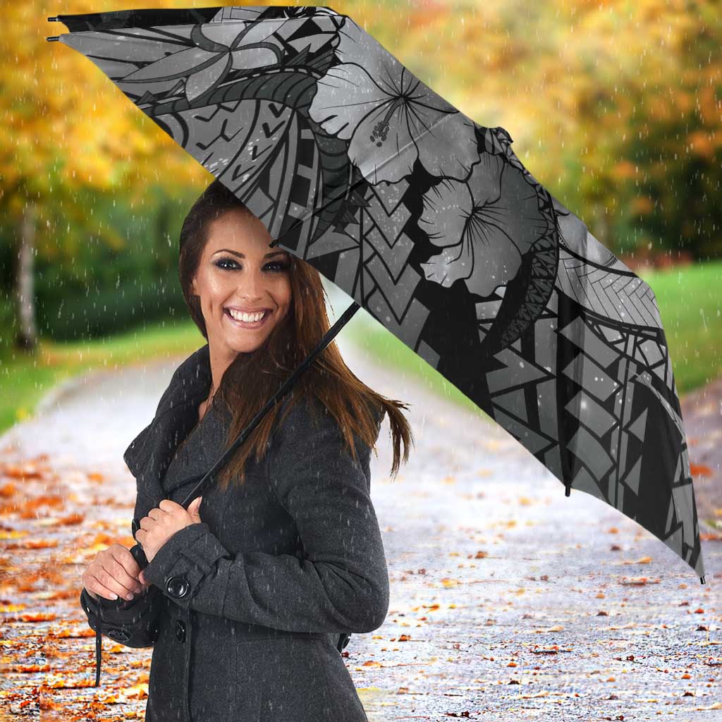 Maori Romantic Valentine Umbrella The Hongi Kiss Black Galaxy DT05 - Polynesian Pride