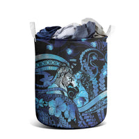 Maori Romantic Valentine Laundry Basket The Hongi Kiss Blue Galaxy DT05 - Polynesian Pride