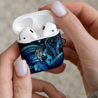Maori Romantic Valentine AirPods Case The Hongi Kiss Blue Galaxy