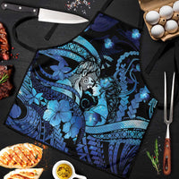 Maori Romantic Valentine Apron The Hongi Kiss Blue Galaxy DT05 Blue - Polynesian Pride