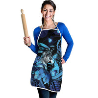 Maori Romantic Valentine Apron The Hongi Kiss Blue Galaxy DT05 - Polynesian Pride