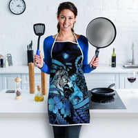 Maori Romantic Valentine Apron The Hongi Kiss Blue Galaxy DT05 - Polynesian Pride