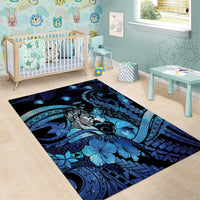 Maori Romantic Valentine Area Rug The Hongi Kiss Blue Galaxy DT05 - Polynesian Pride