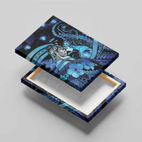 Maori Romantic Valentine Canvas Wall Art The Hongi Kiss Blue Galaxy