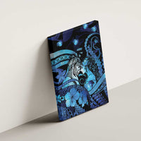 Maori Romantic Valentine Canvas Wall Art The Hongi Kiss Blue Galaxy