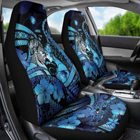 Maori Romantic Valentine Car Seat Cover The Hongi Kiss Blue Galaxy DT05 - Polynesian Pride