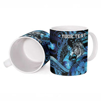 Personalised Maori Romantic Valentine Ceramic Mug The Hongi Kiss Blue Galaxy DT05 - Polynesian Pride