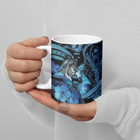 Personalised Maori Romantic Valentine Ceramic Mug The Hongi Kiss Blue Galaxy DT05 - Polynesian Pride
