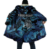 Personalised Maori Romantic Valentine Cloak The Hongi Kiss Blue Galaxy DT05 - Polynesian Pride