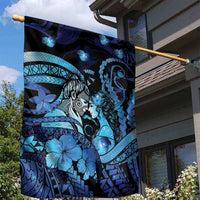 Maori Romantic Valentine Garden Flag The Hongi Kiss Blue Galaxy DT05 - Polynesian Pride