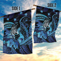 Maori Romantic Valentine Garden Flag The Hongi Kiss Blue Galaxy DT05 - Polynesian Pride