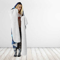 Maori Romantic Valentine Hooded Blanket The Hongi Kiss Blue Galaxy