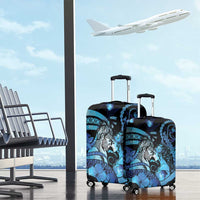 Maori Romantic Valentine Luggage Cover The Hongi Kiss Blue Galaxy DT05 - Polynesian Pride