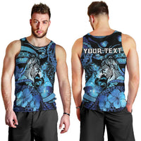 Personalised Maori Romantic Valentine Men Tank Top The Hongi Kiss Blue Galaxy DT05 - Polynesian Pride