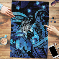Maori Romantic Valentine Puzzle The Hongi Kiss Blue Galaxy DT05 Blue - Polynesian Pride