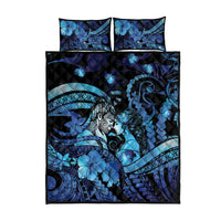 Maori Romantic Valentine Quilt Bed Set The Hongi Kiss Blue Galaxy DT05 - Polynesian Pride