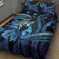 Maori Romantic Valentine Quilt Bed Set The Hongi Kiss Blue Galaxy DT05 - Polynesian Pride