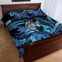 Maori Romantic Valentine Quilt Bed Set The Hongi Kiss Blue Galaxy DT05 - Polynesian Pride