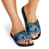 Maori Romantic Valentine Slide Sandals The Hongi Kiss Blue Galaxy DT05 - Polynesian Pride