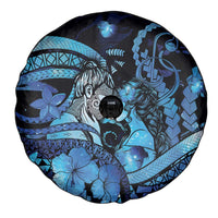 Maori Romantic Valentine Spare Tire Cover The Hongi Kiss Blue Galaxy DT05 - Polynesian Pride