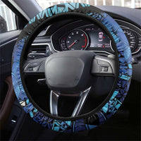 Maori Romantic Valentine Steering Wheel Cover The Hongi Kiss Blue Galaxy DT05 - Polynesian Pride