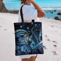 Maori Romantic Valentine Tote Bag The Hongi Kiss Blue Galaxy DT05 - Polynesian Pride