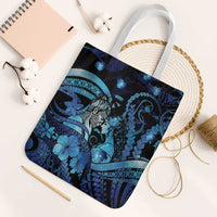 Maori Romantic Valentine Tote Bag The Hongi Kiss Blue Galaxy DT05 White Strap One Size Blue - Polynesian Pride