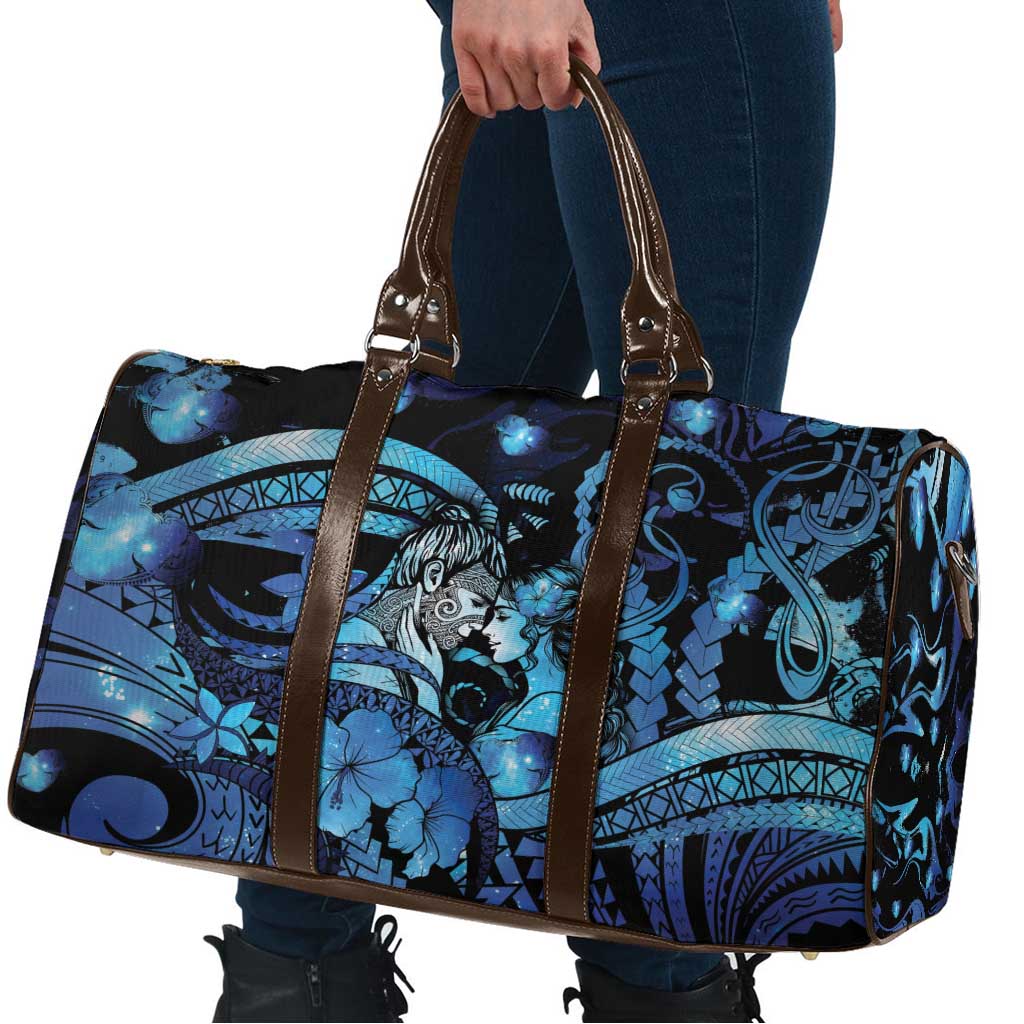 Maori Romantic Valentine Travel Bag The Hongi Kiss Blue Galaxy DT05 - Polynesian Pride