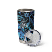 Personalised Maori Romantic Valentine Tumbler Cup The Hongi Kiss Blue Galaxy DT05 - Polynesian Pride