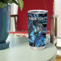Personalised Maori Romantic Valentine Tumbler Cup The Hongi Kiss Blue Galaxy DT05 - Polynesian Pride