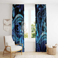 Maori Romantic Valentine Window Curtain The Hongi Kiss Blue Galaxy DT05 - Polynesian Pride