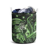 Maori Romantic Valentine Laundry Basket The Hongi Kiss Green Galaxy DT05 - Polynesian Pride