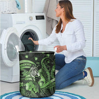 Maori Romantic Valentine Laundry Basket The Hongi Kiss Green Galaxy DT05 - Polynesian Pride