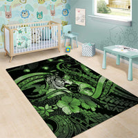 Maori Romantic Valentine Area Rug The Hongi Kiss Green Galaxy DT05 - Polynesian Pride
